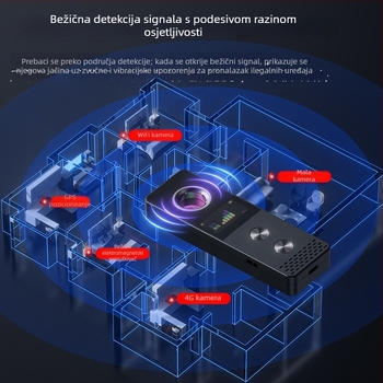 S88 Bežični infracrveni detektor s zaslonom – detektor skrivenih kamera za hotele, frekvencijski pojas 50MHz-8GHz, domet 10 cm-10 m, napon 5V, zvukom/vibracijom alarm
