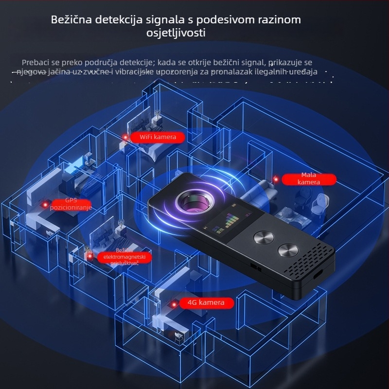 S88 Bežični infracrveni detektor s zaslonom – detektor skrivenih kamera za hotele, frekvencijski pojas 50MHz-8GHz, domet 10 cm-10 m, napon 5V, zvukom/vibracijom alarm