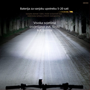 Svjetlo za bicikl s Type-C punjenjem i digitalnim zaslonom, visoka svjetlost za cestovni bicikl, senzor noćne vožnje
