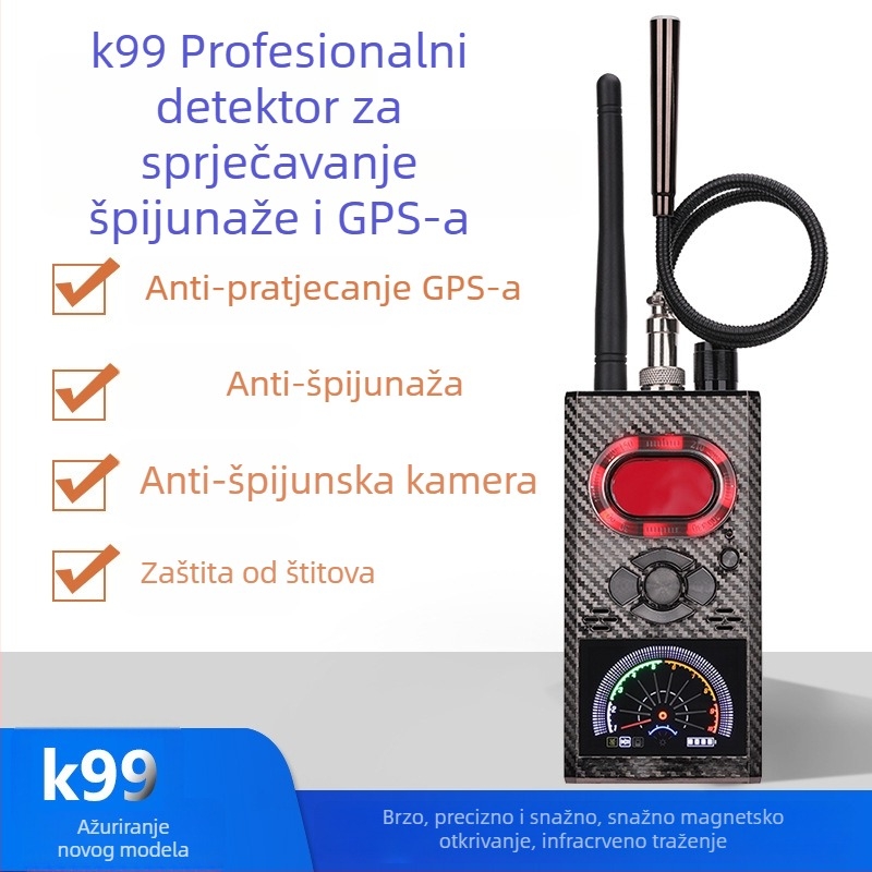 K99 Bežični detektor za automobile s vibracijskim alarmom, frekvencijski raspon 1-8000 Hz, radni raspon 0.1-10