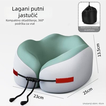 Memory pjena U-oblik putni jastuk za vrat, Milk Silk tkanina, minimalistički stil, univerzalna kompatibilnost