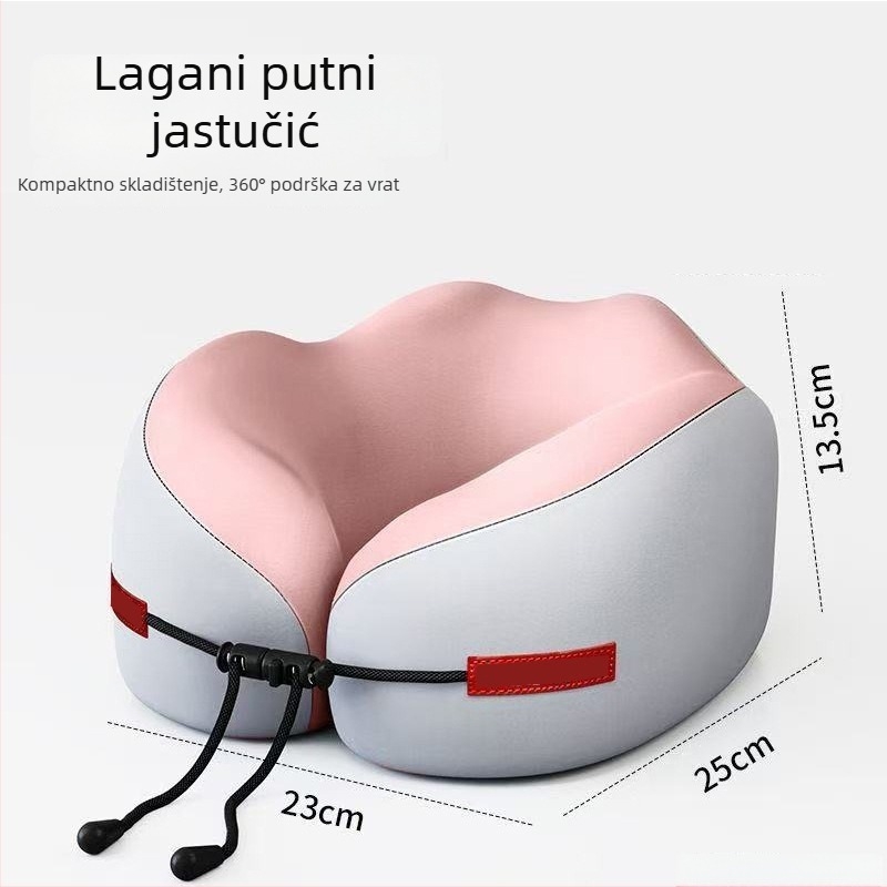 Memory pjena U-oblik putni jastuk za vrat, Milk Silk tkanina, minimalistički stil, univerzalna kompatibilnost