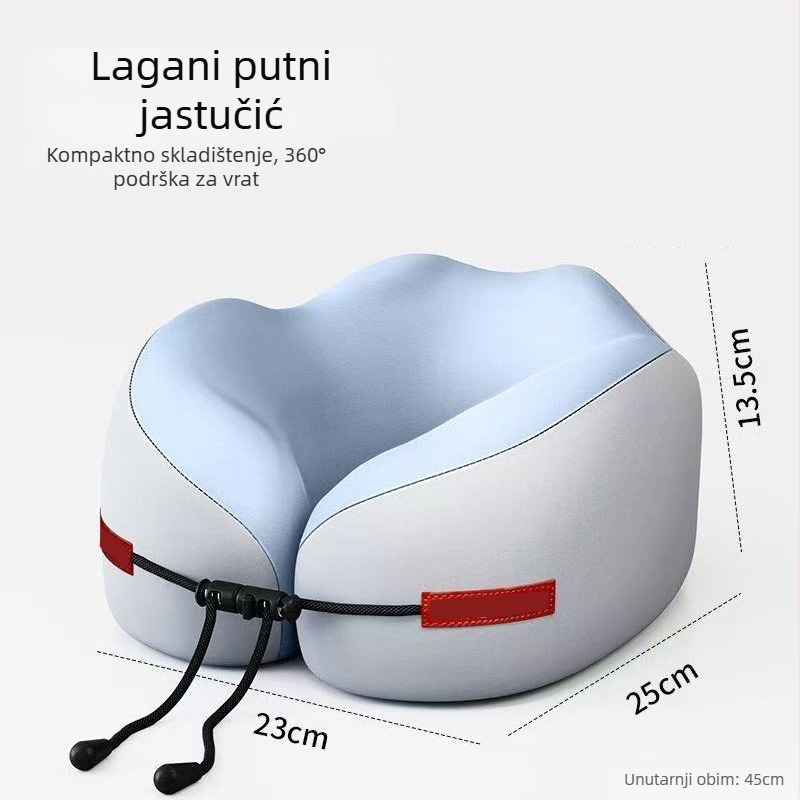 Memory pjena U-oblik putni jastuk za vrat, Milk Silk tkanina, minimalistički stil, univerzalna kompatibilnost