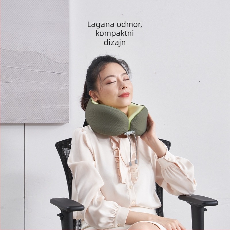 U-oblika memory-foam putni jastuk s Ice Silk navlakom, lagan ispod 0,5 kg, pogodan za univerzalnu upotrebu, odrasli i osobe starije dobi