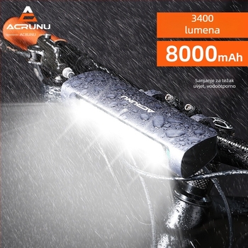 ACRUNU biciklistička prednja svjetiljka s anti-glare dizajnom i LED-ovima visoke svjetline, 340 g