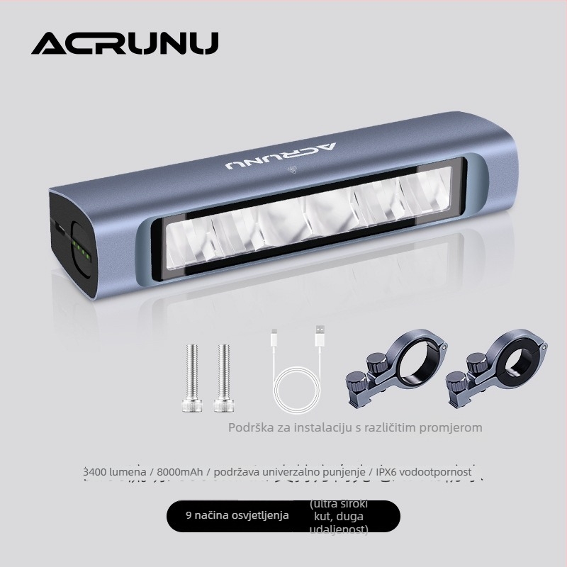 ACRUNU biciklistička prednja svjetiljka s anti-glare dizajnom i LED-ovima visoke svjetline, 340 g