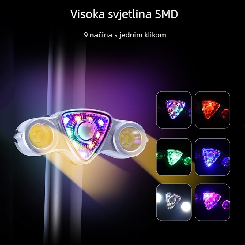 Ambusher USB punjivo stražnje svjetlo za bicikl, 9+2 LED, upozoravajuće svjetlo za MTB i cestovni bicikl