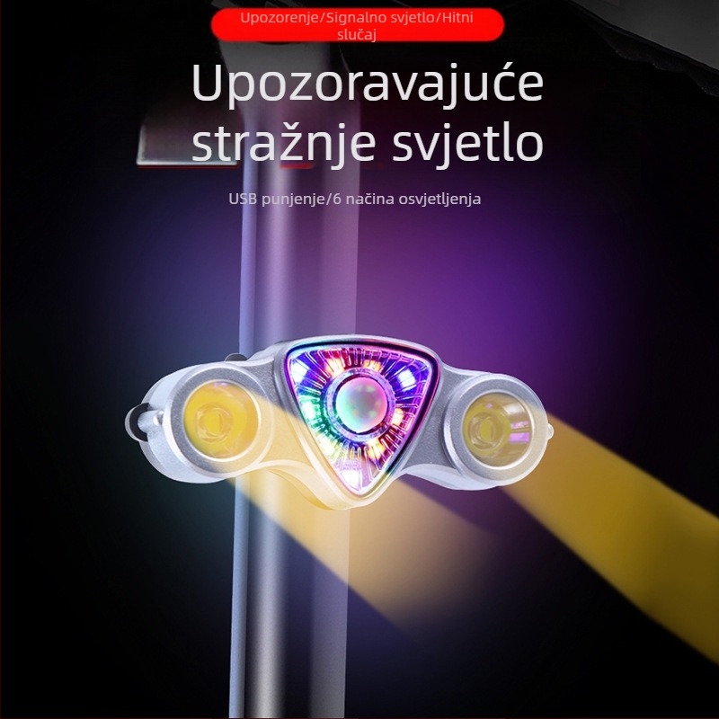 Ambusher USB punjivo stražnje svjetlo za bicikl, 9+2 LED, upozoravajuće svjetlo za MTB i cestovni bicikl