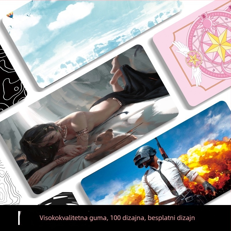 Velika podloga za miš za gaming, prirodni kaučuk, protuklizna površina, termotransfer ispis, OEM proizvodnja, prilagođeni logo