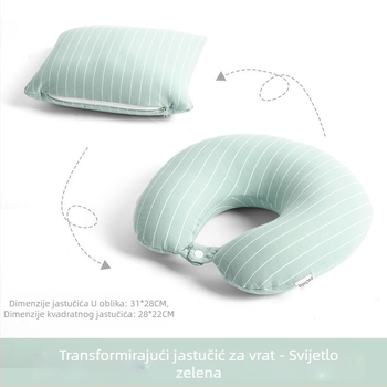 U-oblika jastuk za putovanje s punilom od pjenastih čestica, dvostruka uporaba kao auto jastuk za glavu i kamping jastuk, minimalistički dizajn, za odrasle
