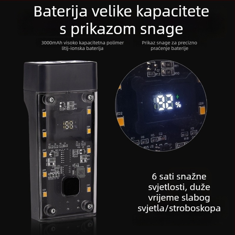 Prednje svjetlo za bicikl s ugrađenom power bankom, visoku svjetlinu, pametne značajke, za noćnu vožnju MTB na otvorenom, mogućnost prilagodbe
