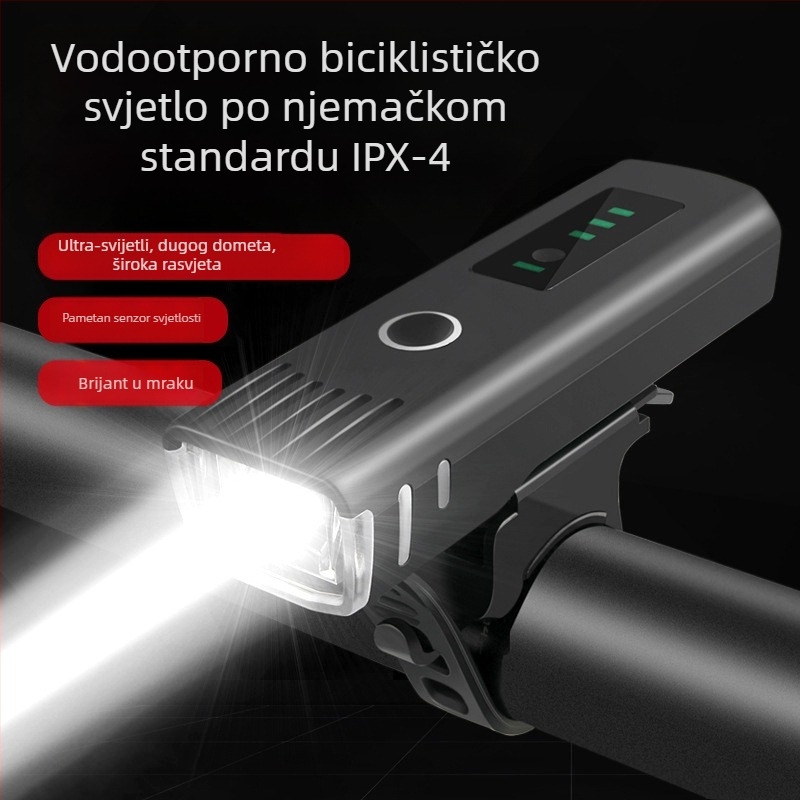 Prednje svjetlo za bicikl s ugrađenom power bankom, visoku svjetlinu, pametne značajke, za noćnu vožnju MTB na otvorenom, mogućnost prilagodbe