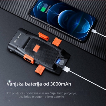 WEST BIKING Držač za telefon na biciklu s prednjom svjetlom i ugrađenom power bankom, zaključavanje jednim klikom za planinski bicikl