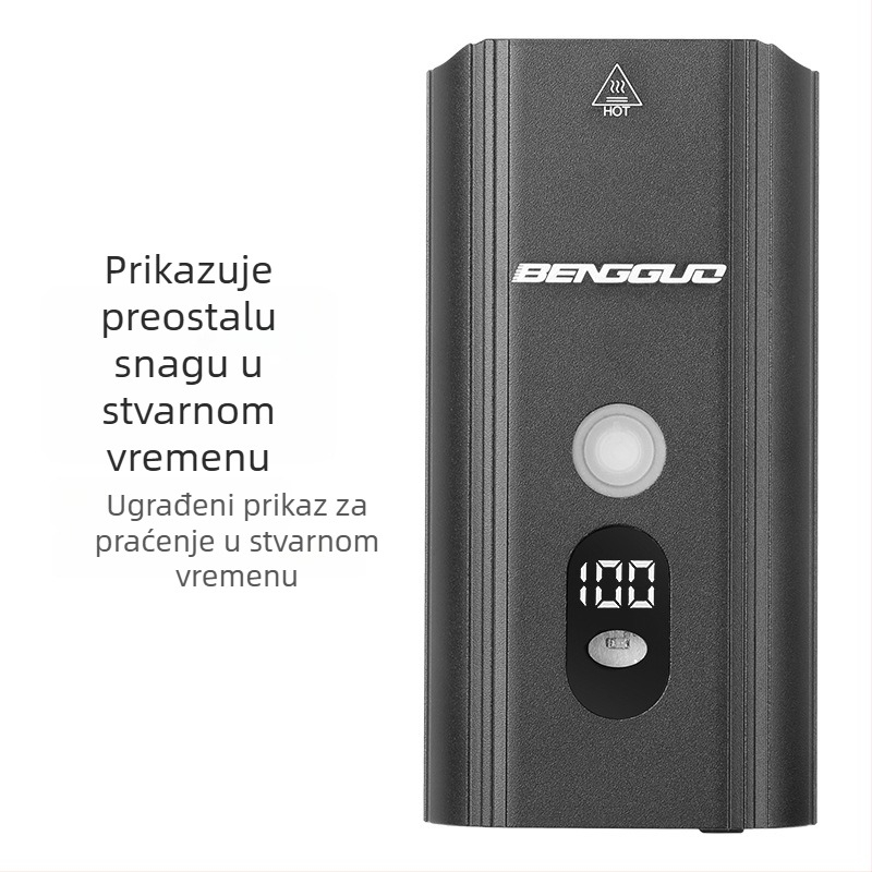 Prednje svjetlo za bicikl, USB punjenje, tijelo od aluminijske legure, visoka svjetlost, digitalni prikaz snage
