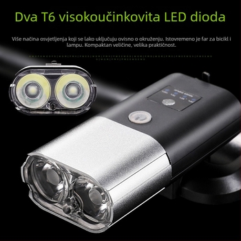 BSK prednja svjetiljka za bicikl, od aluminijske legure, USB punjenje, kompatibilno s MTB i cestovnim biciklima