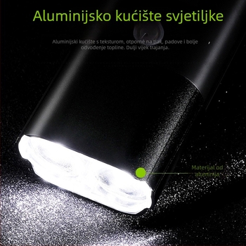 BSK prednja svjetiljka za bicikl, od aluminijske legure, USB punjenje, kompatibilno s MTB i cestovnim biciklima