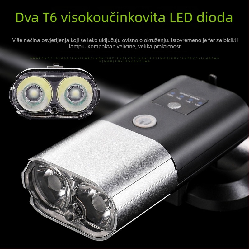 BSK prednja svjetiljka za bicikl, od aluminijske legure, USB punjenje, kompatibilno s MTB i cestovnim biciklima