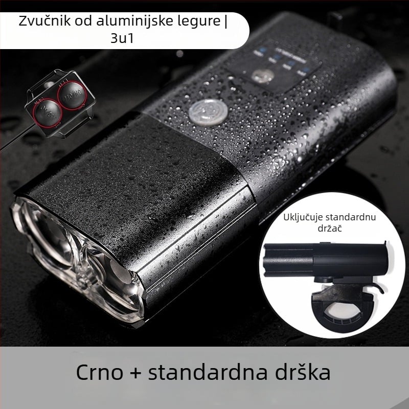 BSK prednja svjetiljka za bicikl, od aluminijske legure, USB punjenje, kompatibilno s MTB i cestovnim biciklima