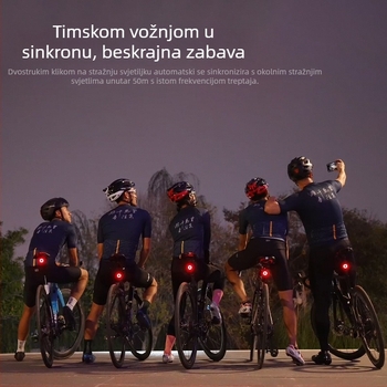 XOSS XR01 XRPRO stražnja svjetiljka za bicikl, pogodna za cestovne i MTB bicikle, punjiva, s funkcijom kočnog svjetla i pametnim noćnim osvjetljenjem