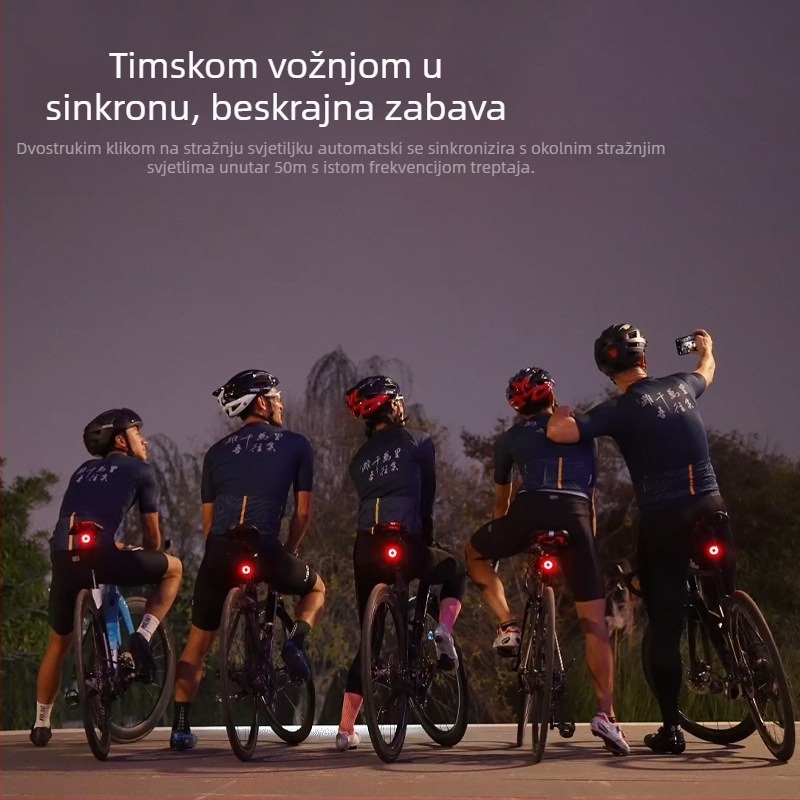 XOSS XR01 XRPRO stražnja svjetiljka za bicikl, pogodna za cestovne i MTB bicikle, punjiva, s funkcijom kočnog svjetla i pametnim noćnim osvjetljenjem