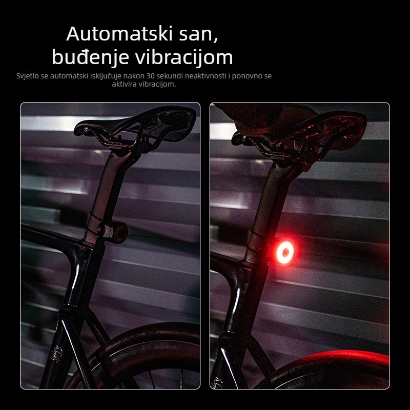 XOSS XR01 XRPRO stražnja svjetiljka za bicikl, pogodna za cestovne i MTB bicikle, punjiva, s funkcijom kočnog svjetla i pametnim noćnim osvjetljenjem
