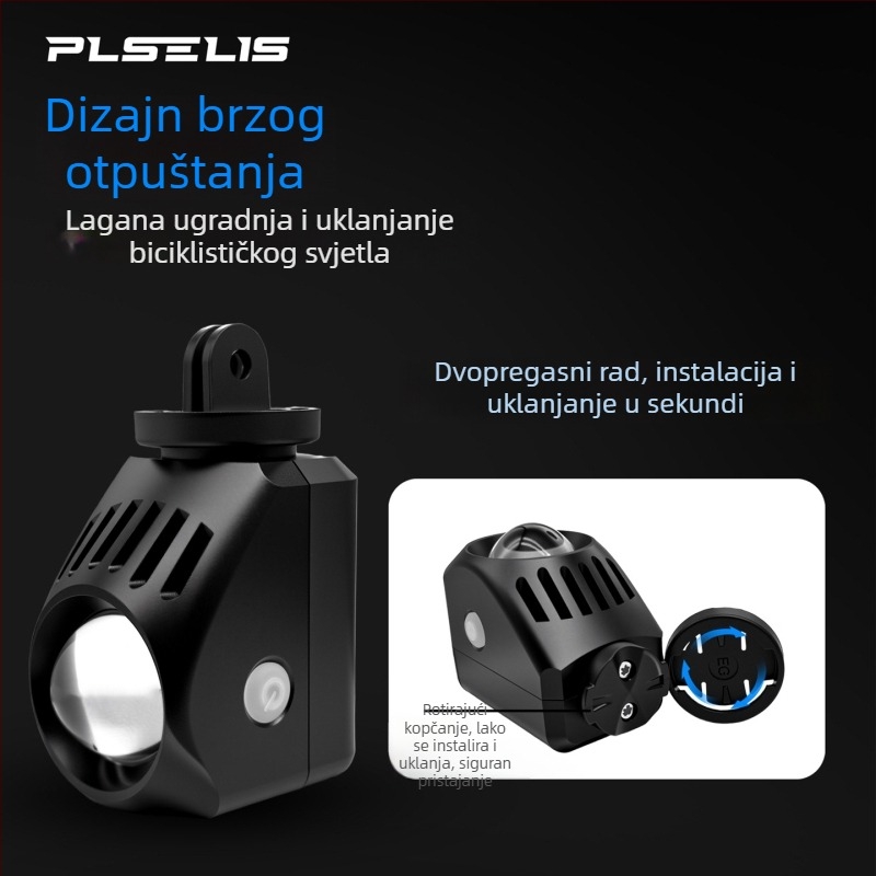 Plselis viseće prednje svjetlo za bicikl, 1600 lumena, punjivo, vodootporno, ultralak