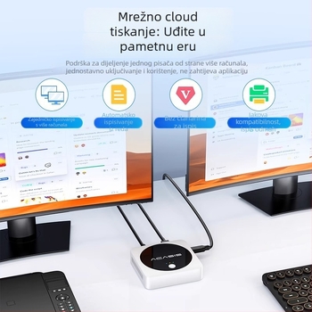Acasis PS-01 Bežični prekidač za dijeljenje USB pisača kroz mrežu (Univerzalni sustav; Udaljeno buđenje; Visoka rezolucija)