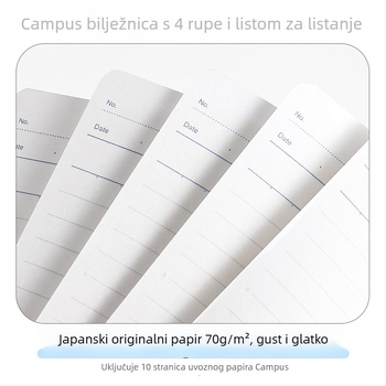 Kokuyo bilježnica s PU koricom, binder veza, papir od sirove drvne celuloze, 70 g/m², 1–50 stranica, kreativni stil