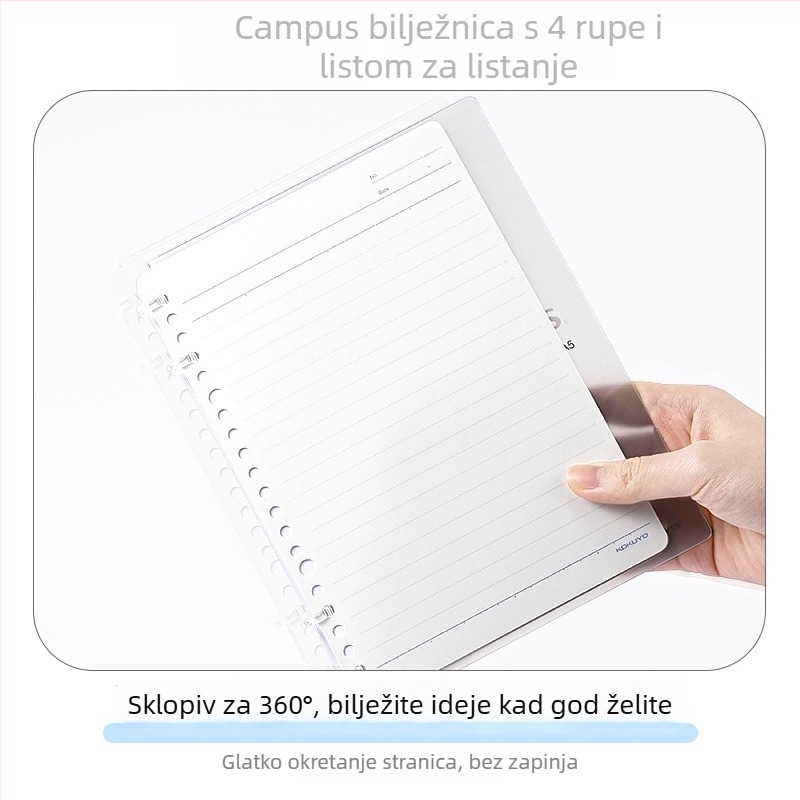 Kokuyo bilježnica s PU koricom, binder veza, papir od sirove drvne celuloze, 70 g/m², 1–50 stranica, kreativni stil