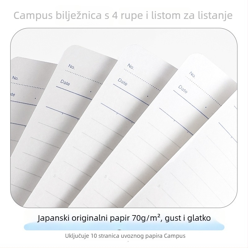 Kokuyo bilježnica s PU koricom, binder veza, papir od sirove drvne celuloze, 70 g/m², 1–50 stranica, kreativni stil