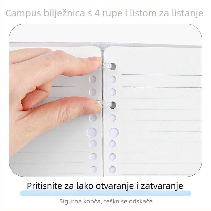 Kokuyo bilježnica s PU koricom, binder veza, papir od sirove drvne celuloze, 70 g/m², 1–50 stranica, kreativni stil