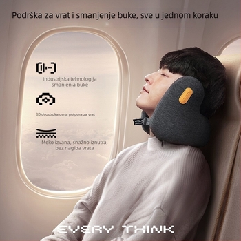 EVERYTHINK Sleep Hole E2 U-oblika jastuk za vrat za putovanja s memorijskom pjenom, navlaka od poliester vlakana