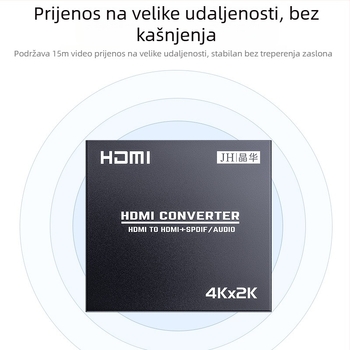 Jinghua HDMI Audio Fiber Splitter 2.0 4K – Daljinsko buđenje, Upravljanje napajanjem, Za televizore