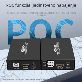 HDMI KVM extender BW-HKE60B, prijenos 60 m, rezolucija 1920x1080P, HDMI na RJ45, upravljanje napajanjem podržano, udaljeno buđenje nije podržano