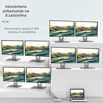 VF208 VGA splitter 1×8, visoka definicija signala, 1 ulaz/8 izlaza