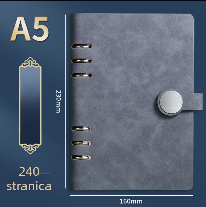 Bilježnica s listovima u darovnom setu, prilagođeni logotip, 120 stranica, 6 rupa, papir šume