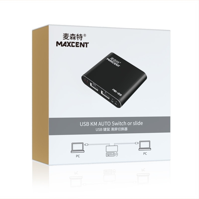 Mercente AE-22 KVM prekidač, 2-port USB tipkovnica i miš dijeljenje, 2-in-2-out, OEM na raspolaganju