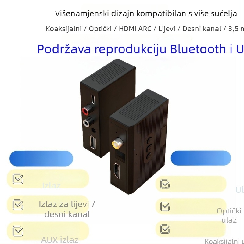 Audio pretvarač Xl8 s rezolucijom 480P, kabel duljine 0,8 m, daljinsko buđenje i upravljanje napajanjem