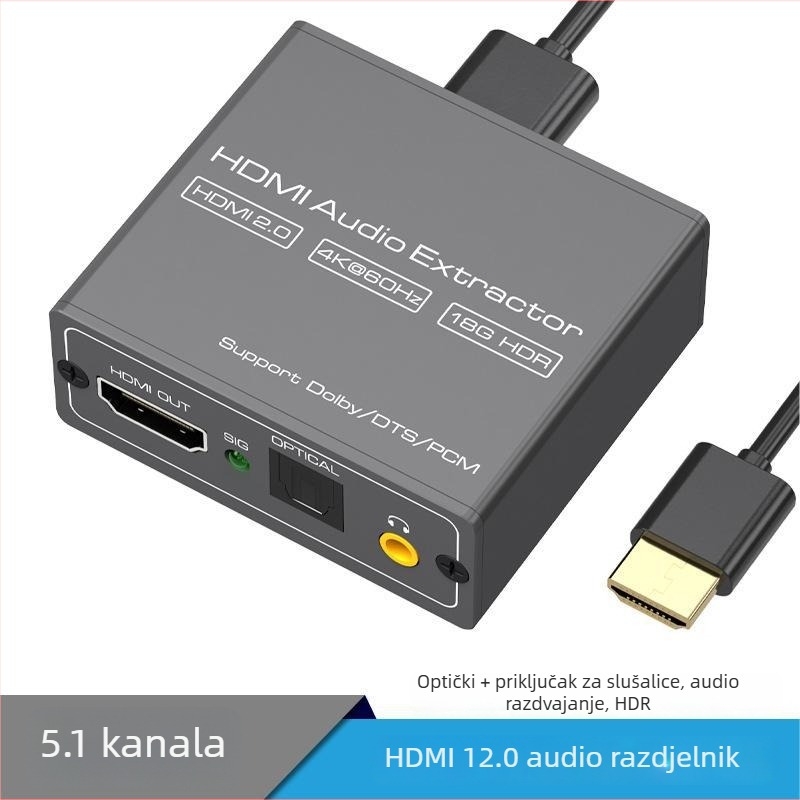 HD803 HDMI Audio Ekstraktor — 4K60Hz za kućni kino, 1 godina garancije