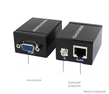 VGA extender do 60 m, prijenos VGA signala preko mrežnog kabela, 1080p rezolucija, OEM dostupno