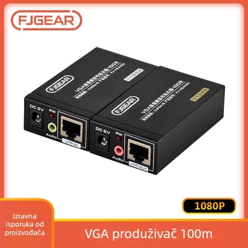 VGA extender preko RJ45, prenos do 100 m AV signala, par pojačivača (FJ-VGA100)