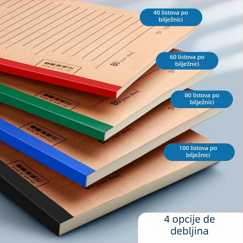 Mengjin bilježnica s nostalgičnim retro stilom, omot od papira, spajanje: drugi tip, papir 70 g/m², 50–100 stranica