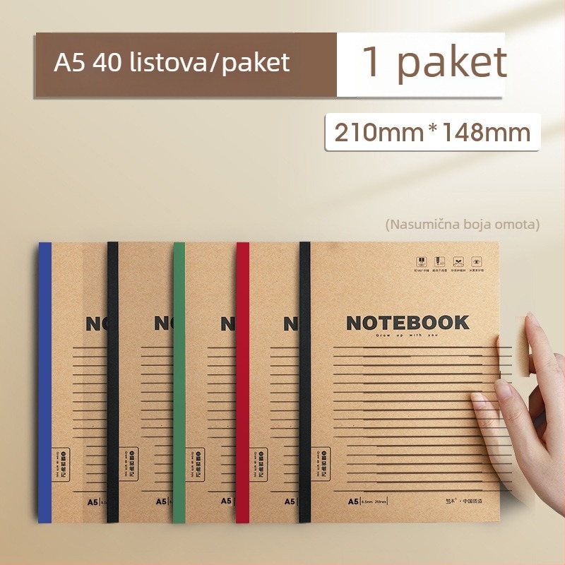 Mengjin bilježnica s nostalgičnim retro stilom, omot od papira, spajanje: drugi tip, papir 70 g/m², 50–100 stranica