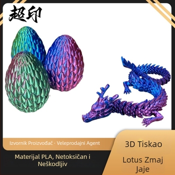 3D printano drago jaje zmaja s dizajnom lotosa • PLA • 3D otisak • simulacijsko biće • mogućnost prilagodbe • viseća dekoracija