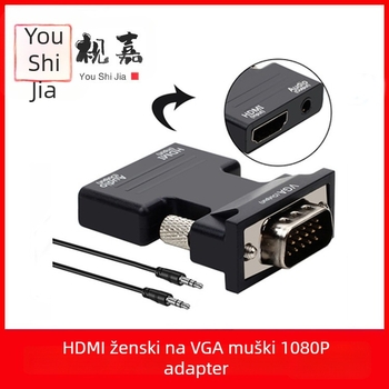 HDMI ženski na VGA muški adapter s audio, 1080P, kompatibilan sa Windows 7