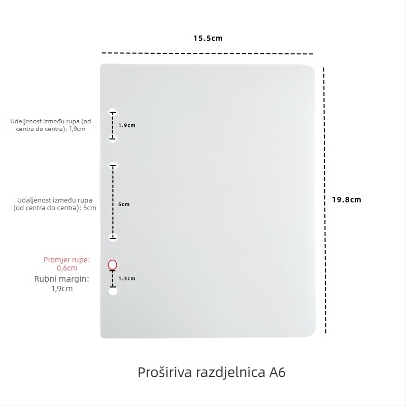 6-dijel kvadratni listovi za ljepljivi bilježnicu, šumski papir, 45 listova, prilagodljiva obrada