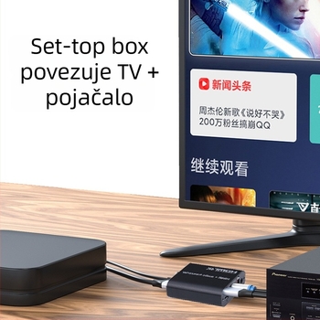 HDMI audio ekstraktor i prekidač XQ-0046, 4K, 5.1 zvuk, optički i koaksijalni digitalni izlaz, 3,5 mm analogni izlaz