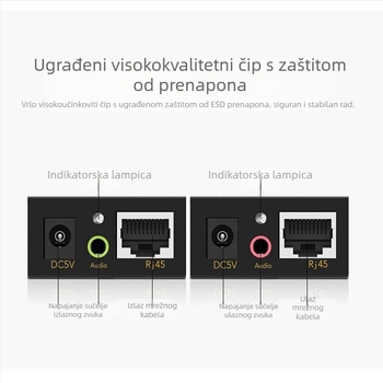 VGA extender s RJ45 i zvukom, model VE-1100AB, rezolucija 1920x1440@60Hz, kabel duljine 1.8 m