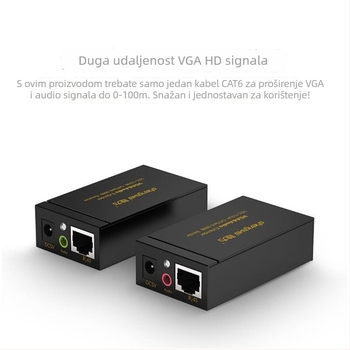 VGA extender s RJ45 i zvukom, model VE-1100AB, rezolucija 1920x1440@60Hz, kabel duljine 1.8 m