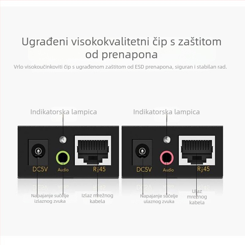 VGA extender s RJ45 i zvukom, model VE-1100AB, rezolucija 1920x1440@60Hz, kabel duljine 1.8 m